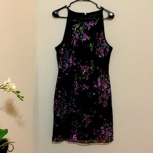 Purple mini sequin night dress.
